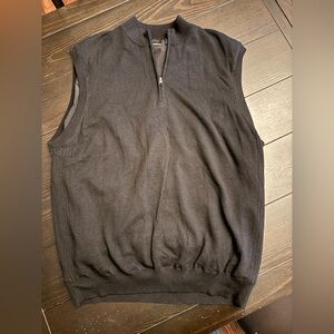 Greg Norman Collection Black Zip Up Sweater Vest